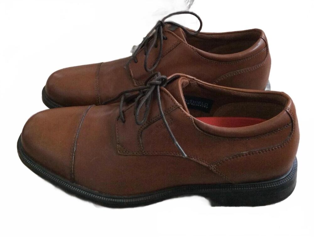 NEW ROCKPORT men's essential detail cap toe oxford shoes in tan
